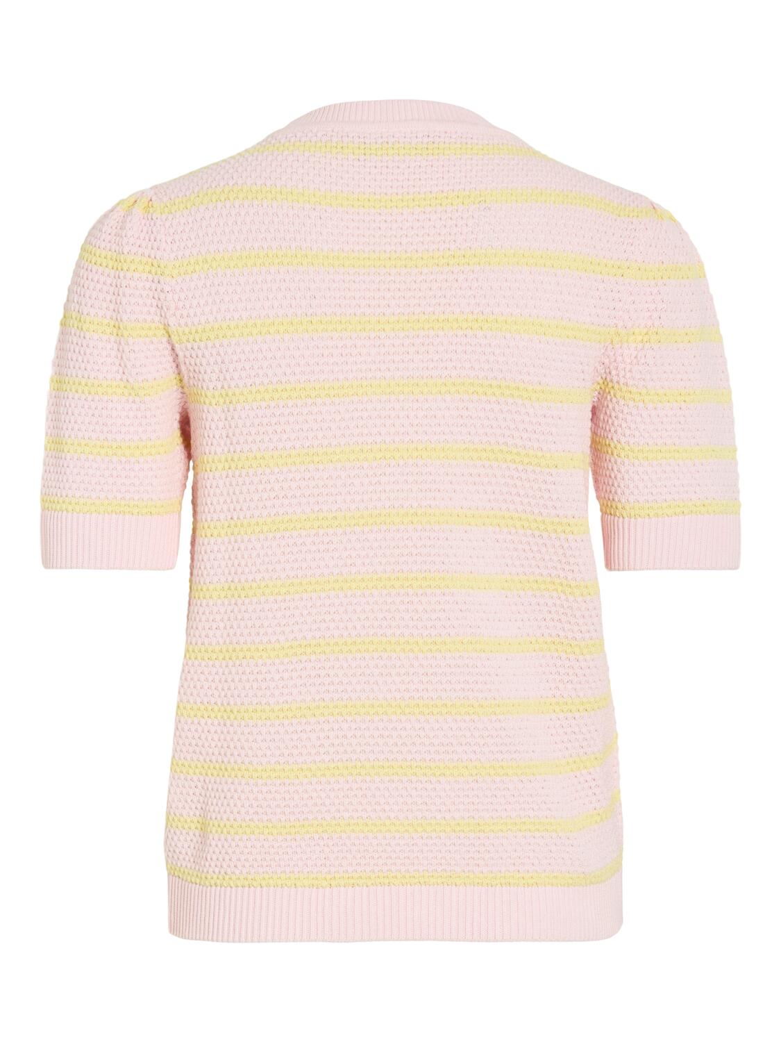 Vidalo Stripe kortærmet striktrøje -Cherry Blossom